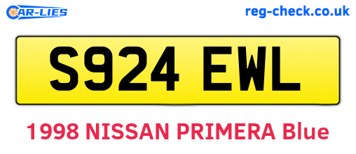 S924EWL are the vehicle registration plates.