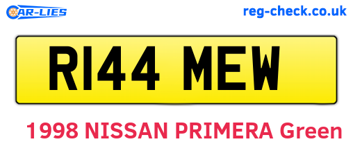 R144MEW are the vehicle registration plates.