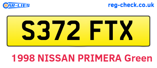 S372FTX are the vehicle registration plates.