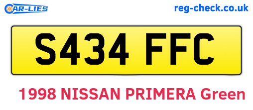 S434FFC are the vehicle registration plates.