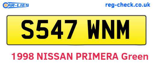 S547WNM are the vehicle registration plates.