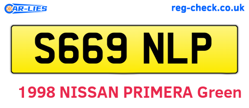 S669NLP are the vehicle registration plates.