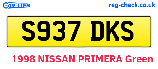 S937DKS are the vehicle registration plates.
