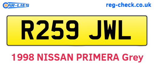 R259JWL are the vehicle registration plates.