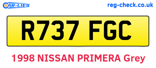 R737FGC are the vehicle registration plates.