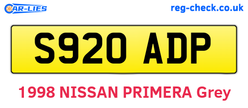 S920ADP are the vehicle registration plates.