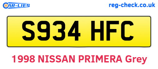 S934HFC are the vehicle registration plates.