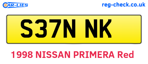 S37NNK are the vehicle registration plates.
