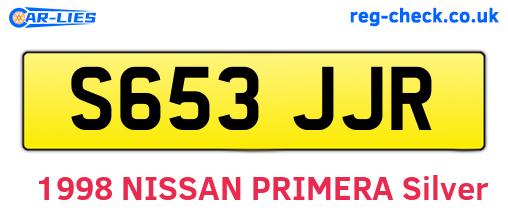 S653JJR are the vehicle registration plates.