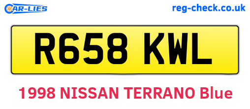 R658KWL are the vehicle registration plates.