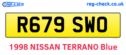 R679SWO are the vehicle registration plates.