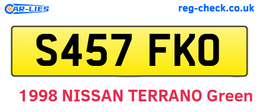 S457FKO are the vehicle registration plates.