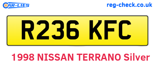 R236KFC are the vehicle registration plates.
