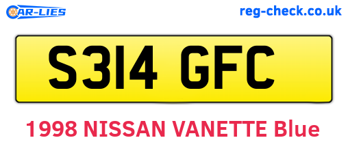 S314GFC are the vehicle registration plates.