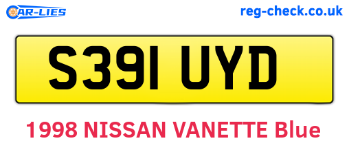 S391UYD are the vehicle registration plates.