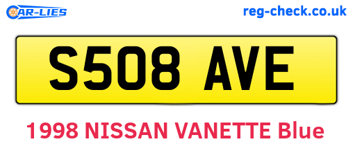 S508AVE are the vehicle registration plates.