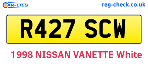 R427SCW are the vehicle registration plates.
