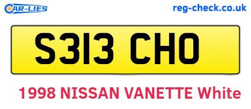 S313CHO are the vehicle registration plates.