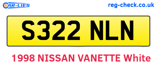 S322NLN are the vehicle registration plates.