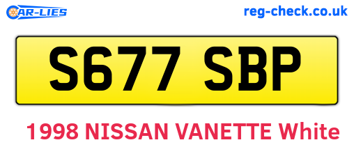 S677SBP are the vehicle registration plates.