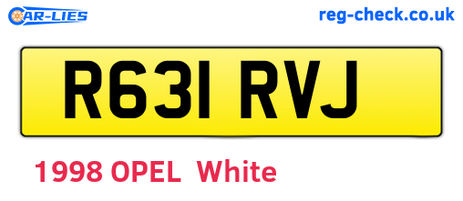 R631RVJ are the vehicle registration plates.
