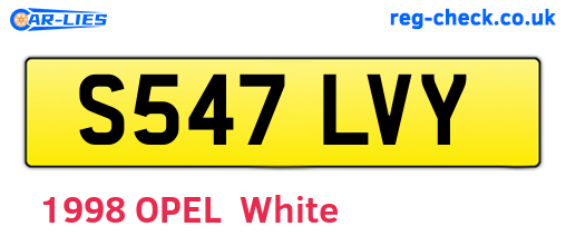 S547LVY are the vehicle registration plates.