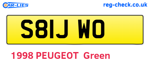 S81JWO are the vehicle registration plates.