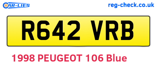 R642VRB are the vehicle registration plates.