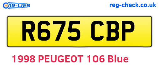R675CBP are the vehicle registration plates.