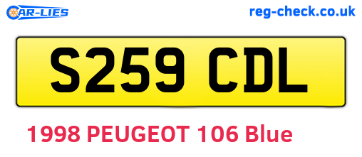 S259CDL are the vehicle registration plates.