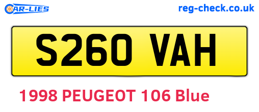 S260VAH are the vehicle registration plates.