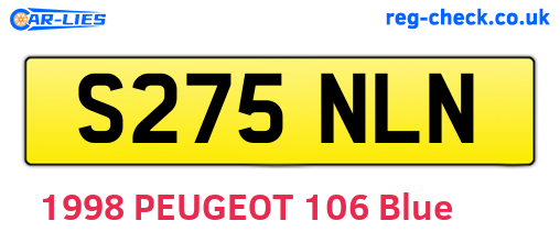 S275NLN are the vehicle registration plates.