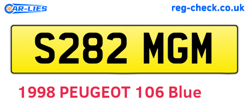 S282MGM are the vehicle registration plates.