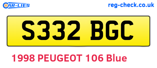 S332BGC are the vehicle registration plates.