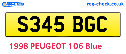 S345BGC are the vehicle registration plates.