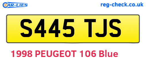 S445TJS are the vehicle registration plates.