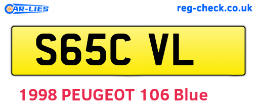 S65CVL are the vehicle registration plates.