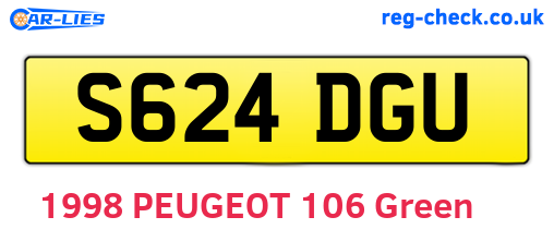 S624DGU are the vehicle registration plates.