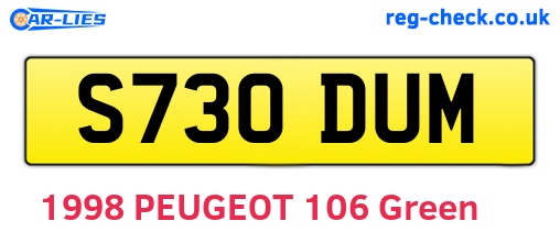 S730DUM are the vehicle registration plates.