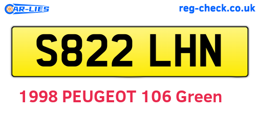 S822LHN are the vehicle registration plates.