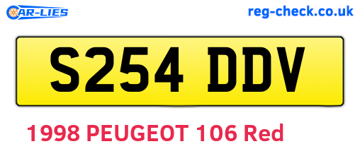 S254DDV are the vehicle registration plates.