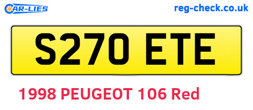 S270ETE are the vehicle registration plates.