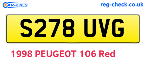 S278UVG are the vehicle registration plates.