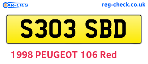 S303SBD are the vehicle registration plates.
