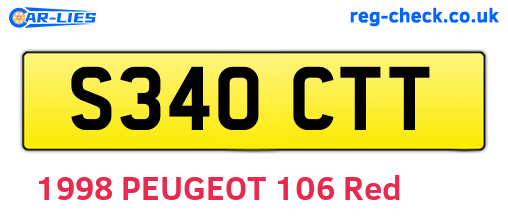 S340CTT are the vehicle registration plates.