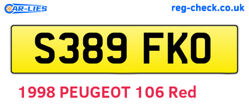 S389FKO are the vehicle registration plates.