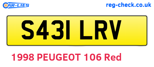 S431LRV are the vehicle registration plates.
