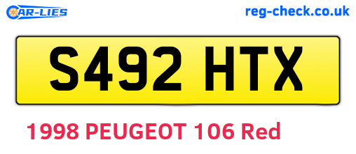 S492HTX are the vehicle registration plates.