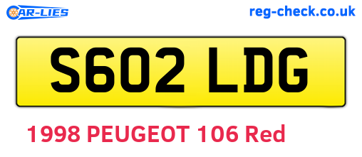 S602LDG are the vehicle registration plates.