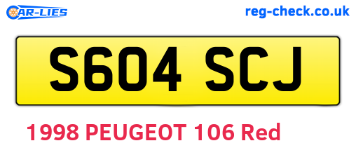 S604SCJ are the vehicle registration plates.